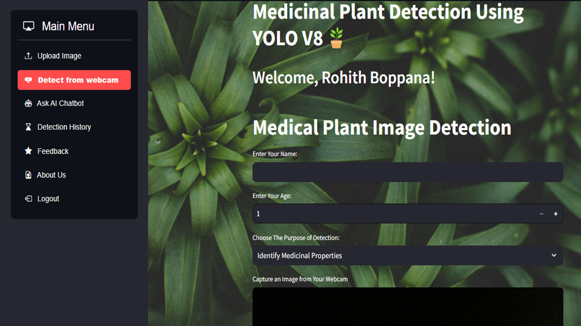Plant Detection via Webcam